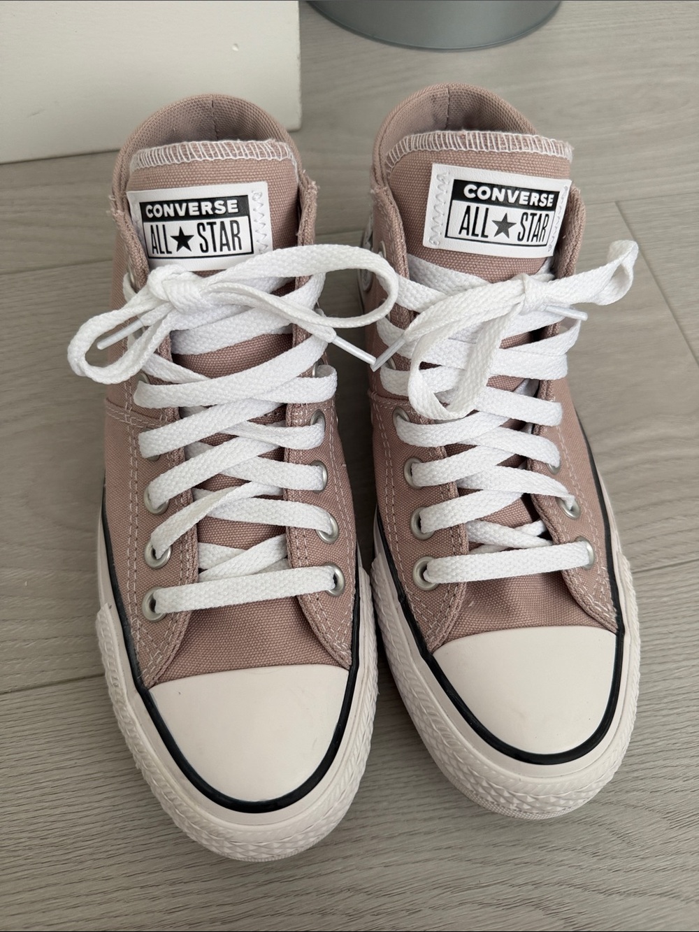 Converse All Star High Top Sneakers - Blush Pink & White